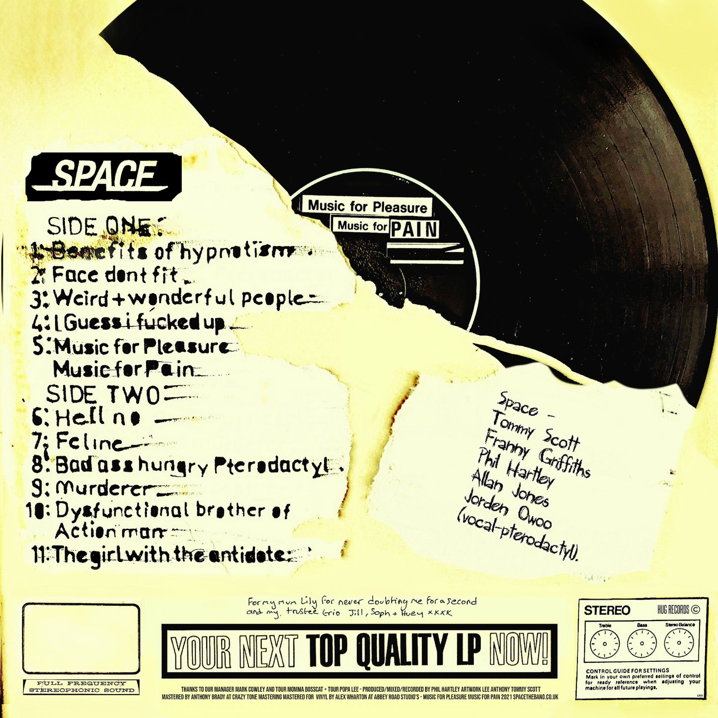 *SIGNED* Space - Music For Pleasure Music For Pain (Limited Edition Numbered Pink) Vinyl