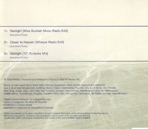 Rocco & Heist - Starlight / Closer To Heaven CD